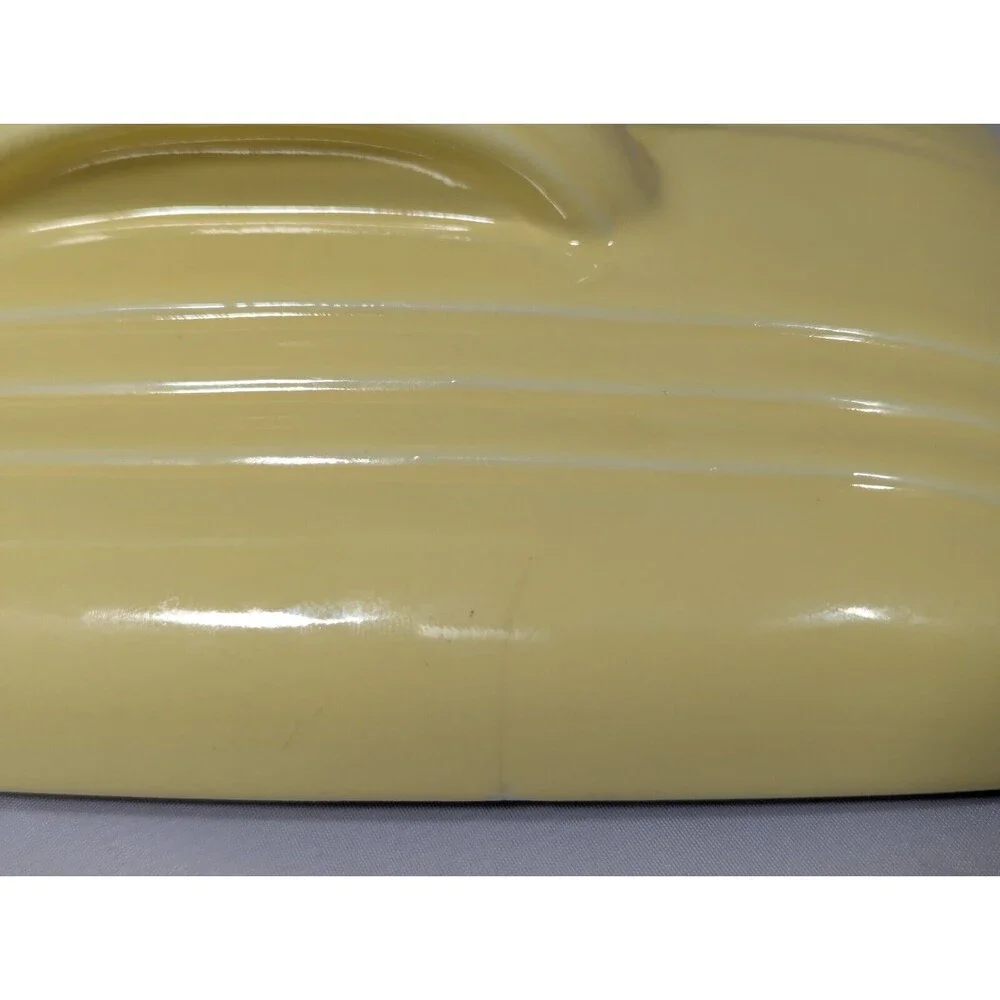 Vintage WESTINGHOUSE HALL Yellow Covered Bread Dish Art Deco Mid Century Modern